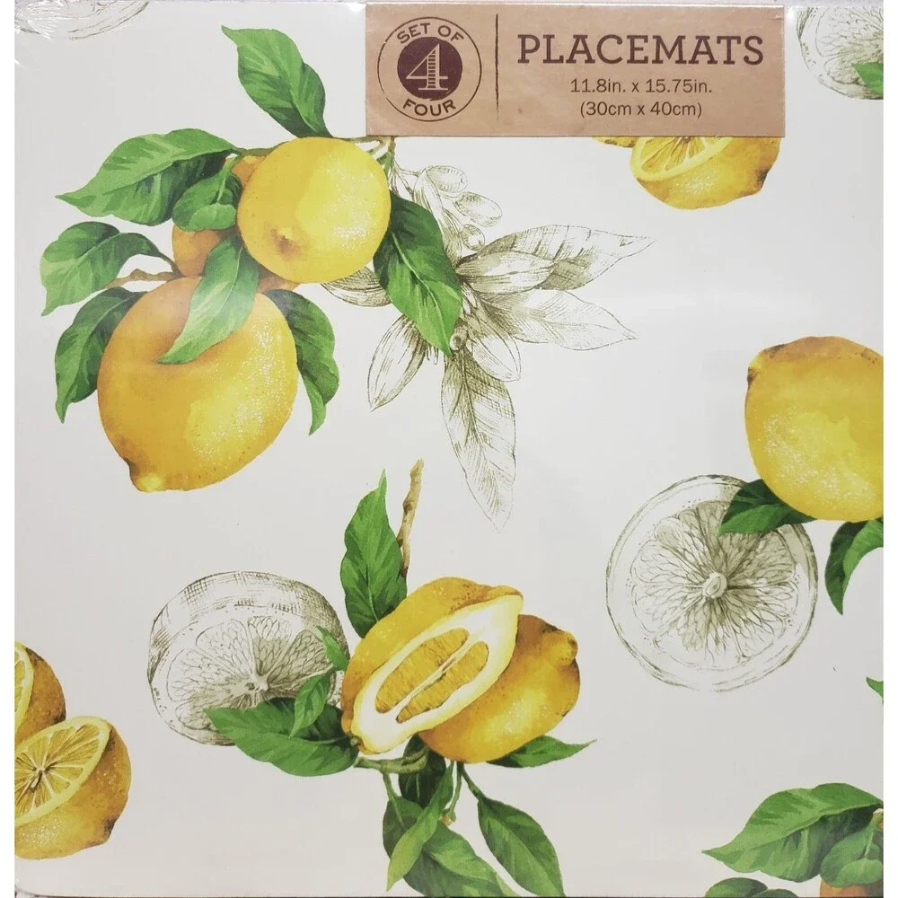 SET OF 4 HARD PLACEMATS WITH CORK BACK, 12